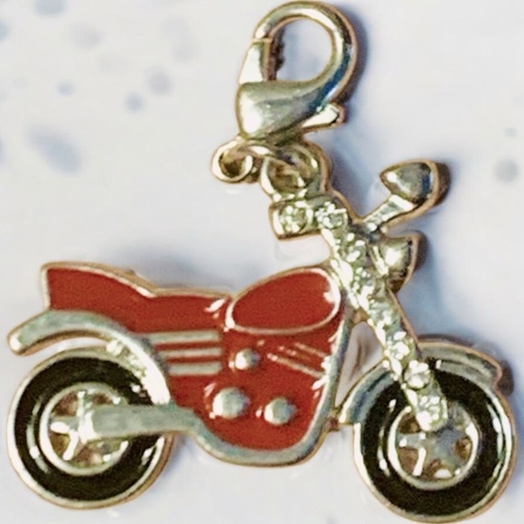 Source Unknown Jewelry - Motorcycle Silver, Yellow, Black w/Lobster clasp Zipper pull, purse, sho…